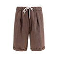Brunello Cucinelli Brown Linen Bermuda Shorts