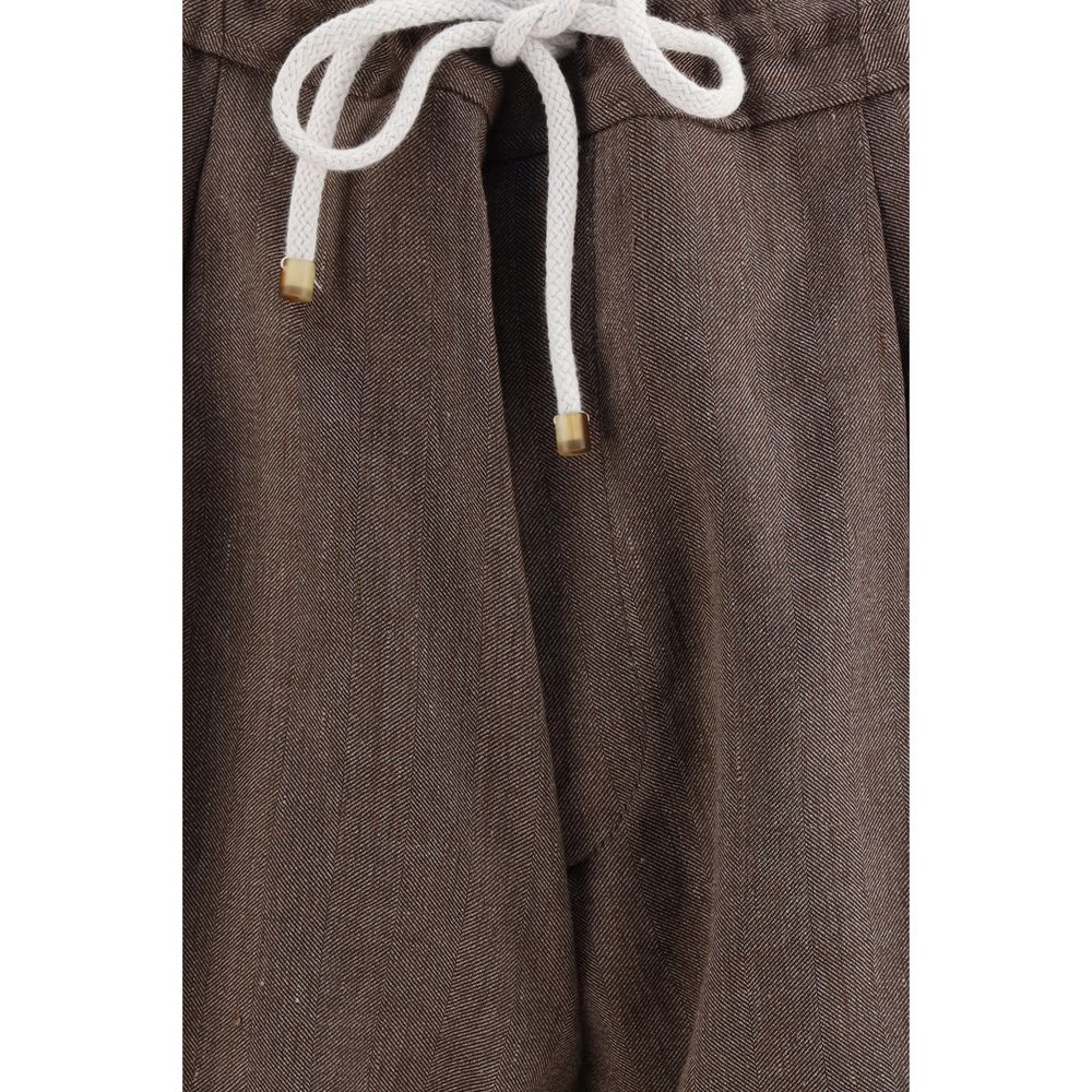 Brunello Cucinelli Brown Linen Bermuda Shorts
