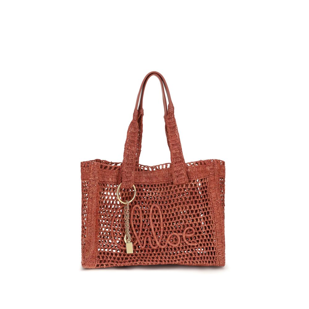 Chloé Brown Raffia Shoulder Bag