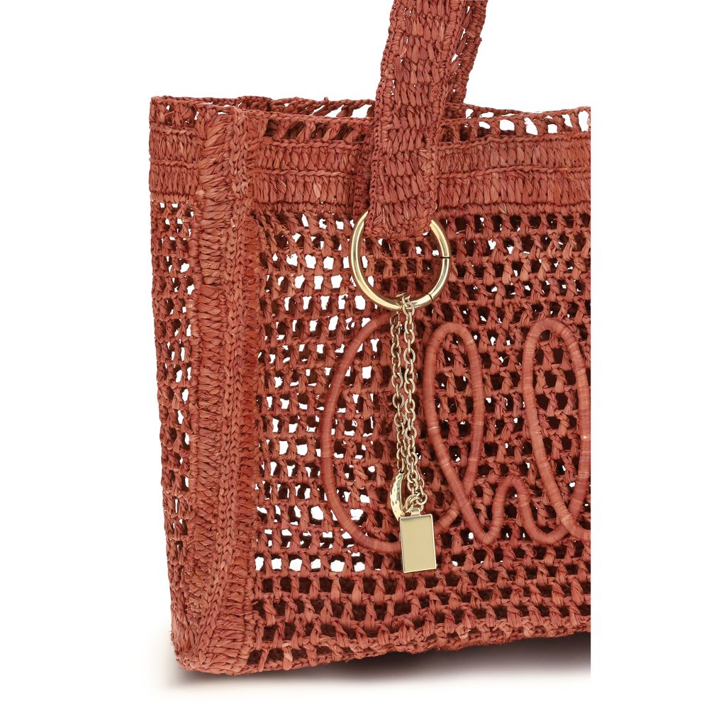 Chloé Brown Raffia Shoulder Bag