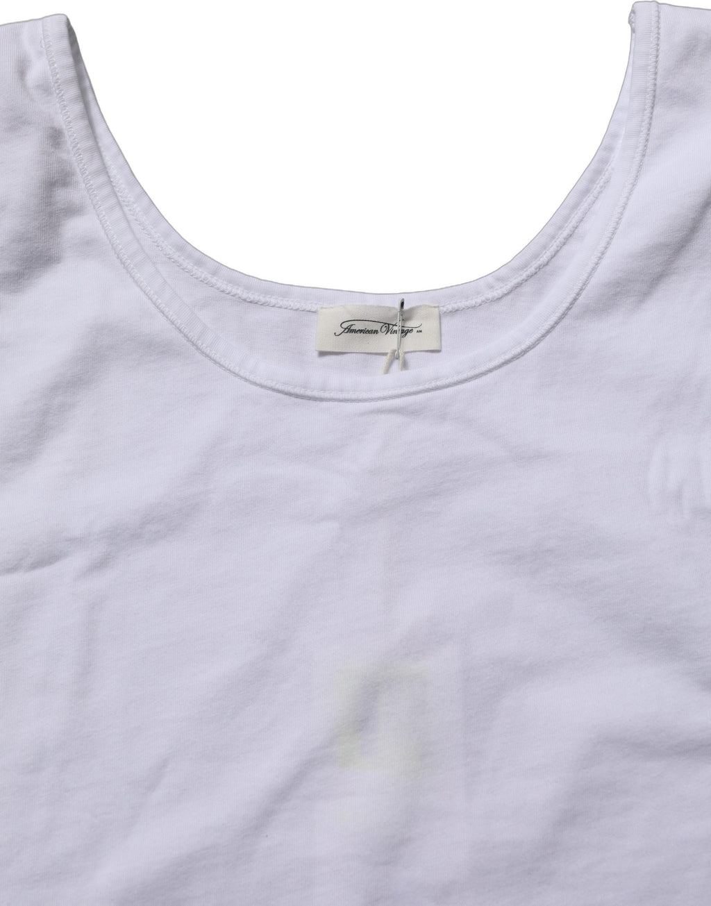 American Vintage White Cotton Round Neck Sleeveless Tank Top