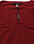 Ferre Black Wool Knit Deep V-Neck Long Sleeves Top