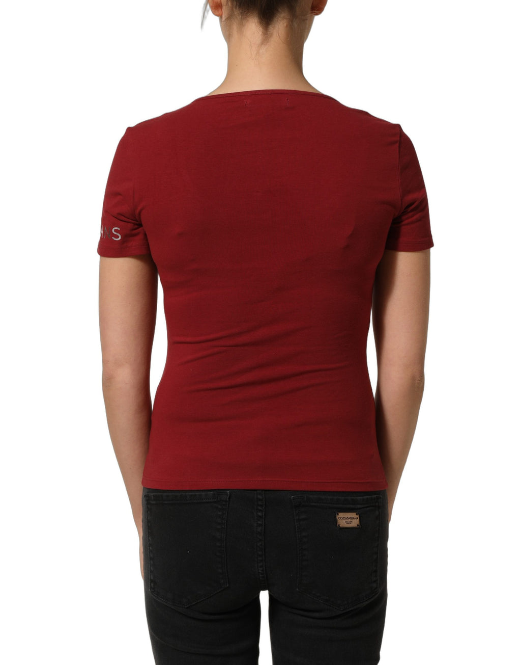 Ferre Black Wool Knit Deep V-Neck Long Sleeves Top