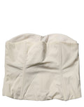 Elisabetta Franchi Off White Strapless Sweetheart Neck Top