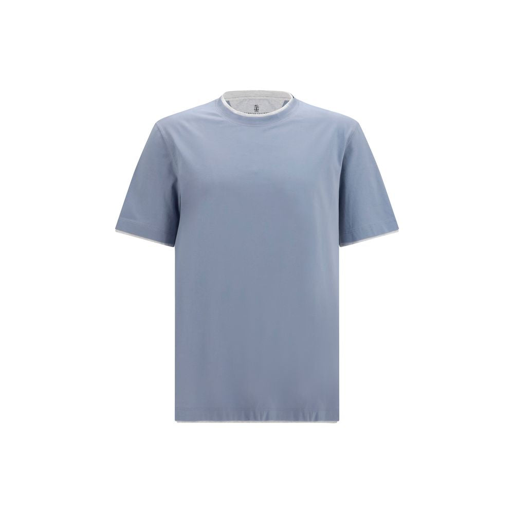 Brunello Cucinelli Blue Cotton T-Shirt