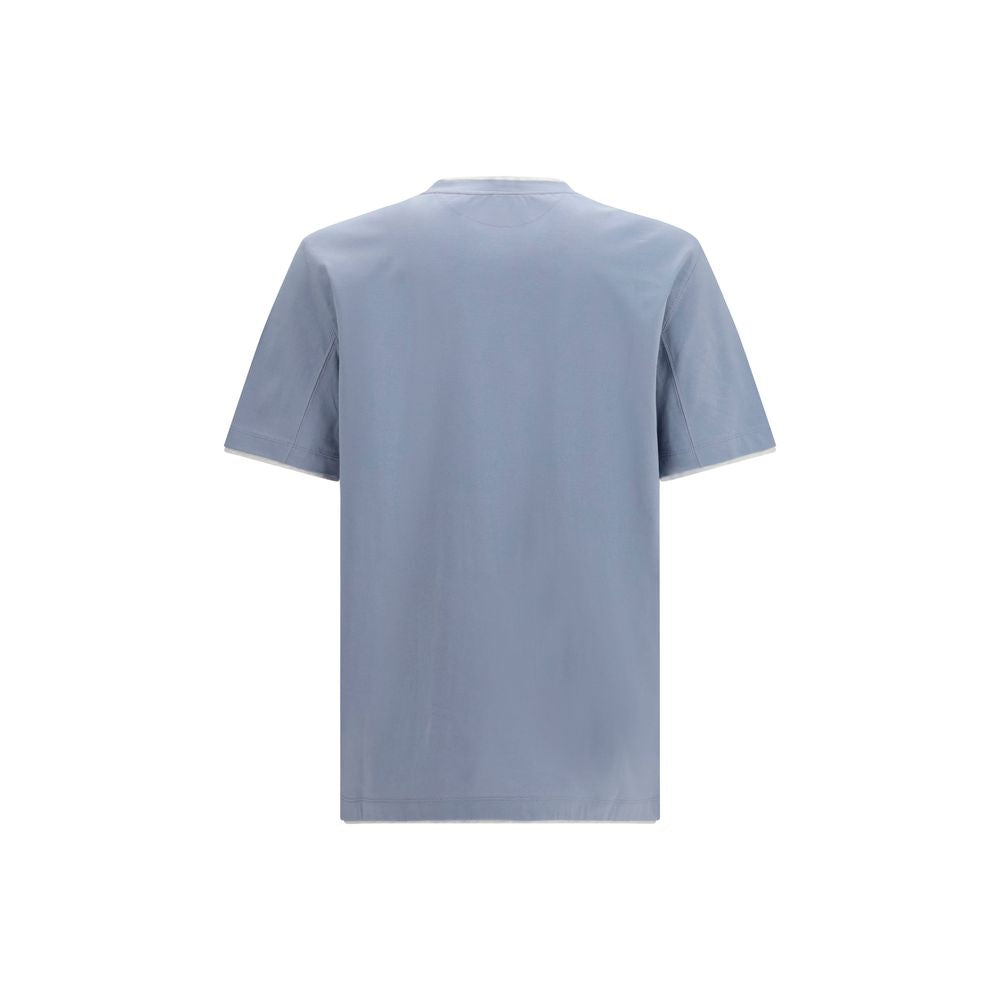 Brunello Cucinelli Blue Cotton T-Shirt