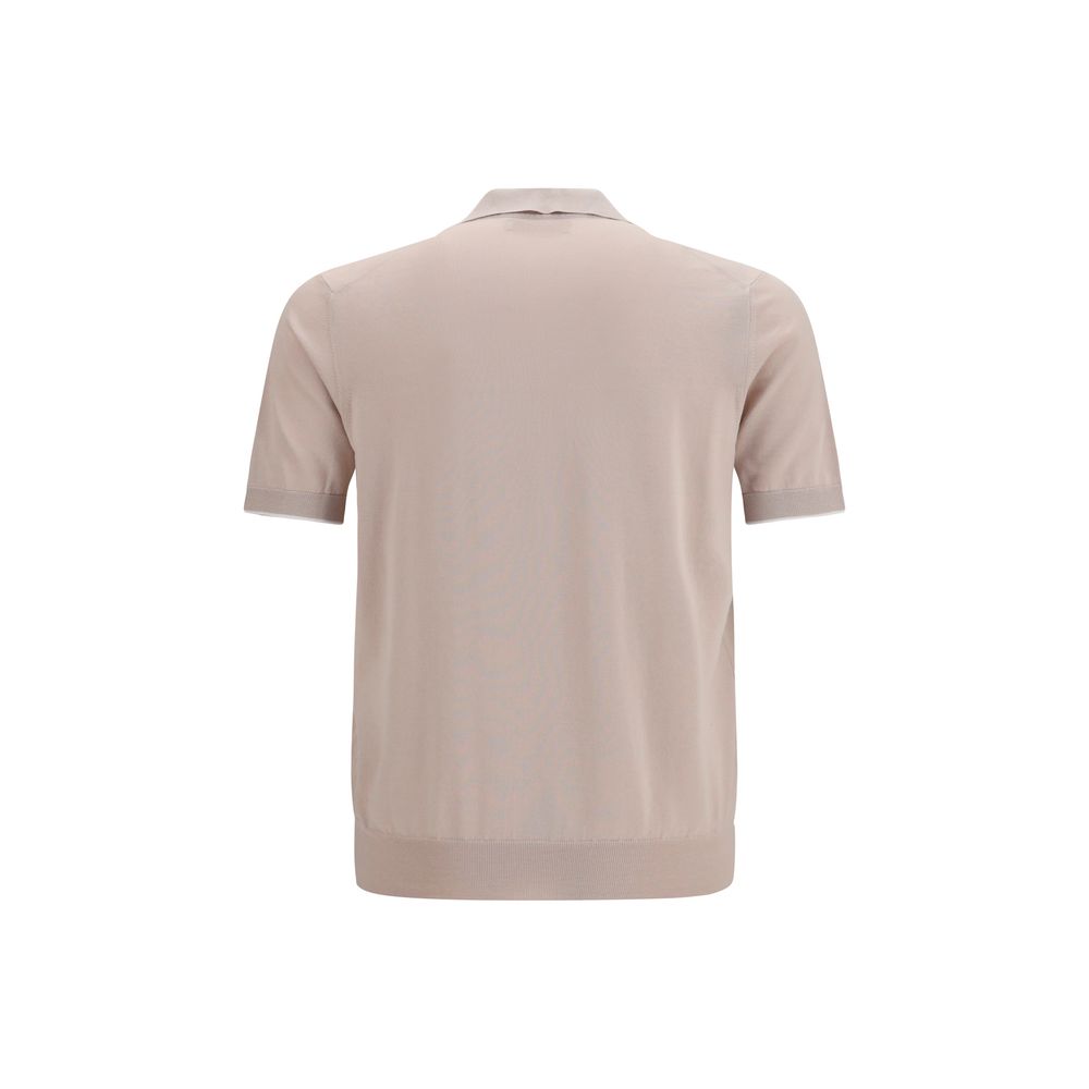 Brunello Cucinelli Beige Cotton Polo Shirt
