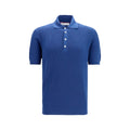 Brunello Cucinelli Blue Cotton Polo Shirt