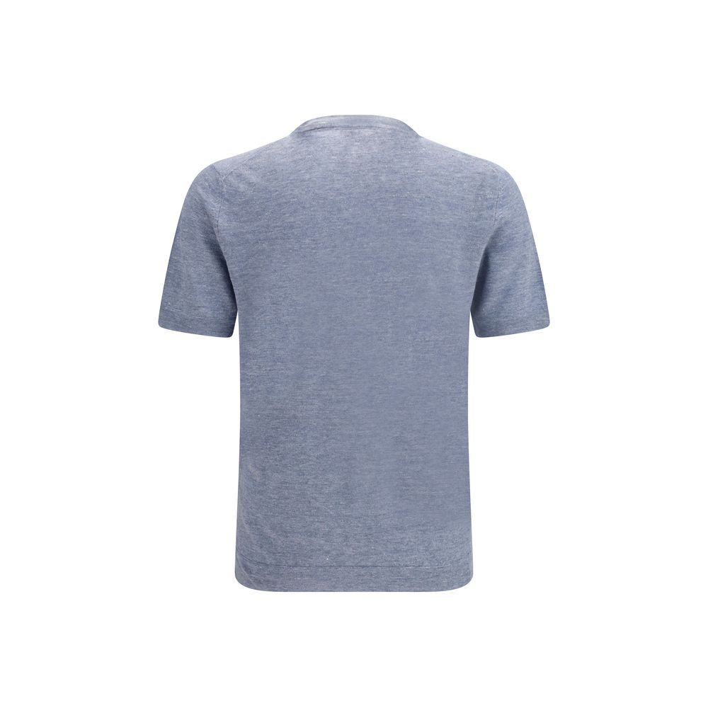 Brunello Cucinelli Blue Linen T-Shirt