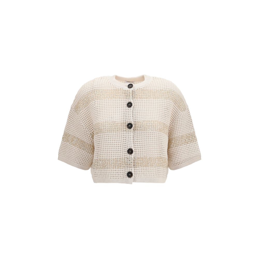 Brunello Cucinelli Beige Cotton Cardigan