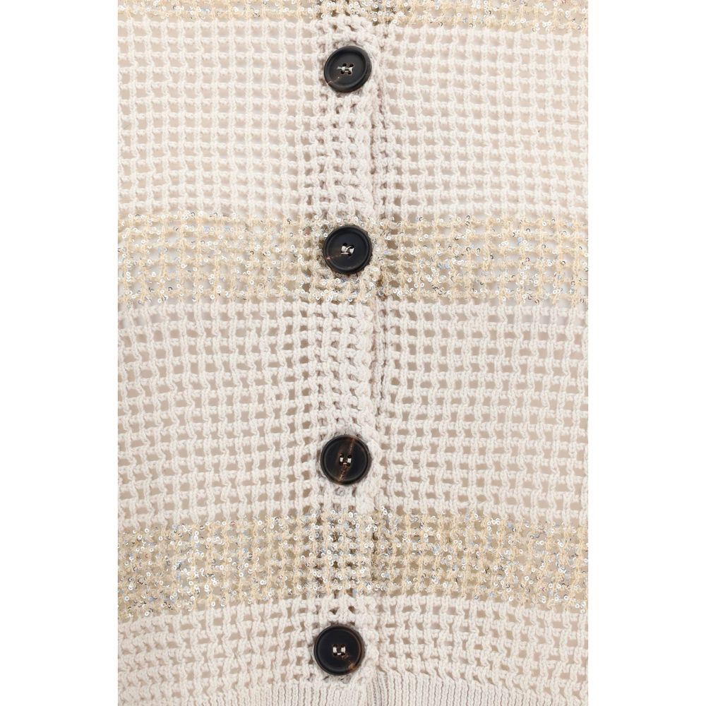 Brunello Cucinelli Beige Cotton Cardigan