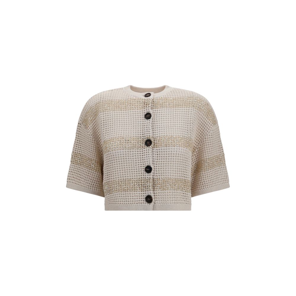 Brunello Cucinelli Beige Linen Cardigan
