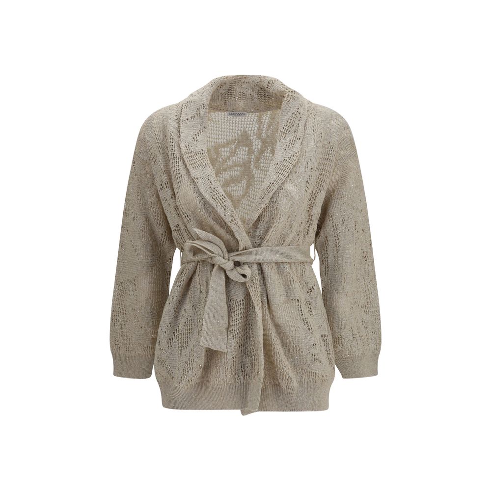 Brunello Cucinelli Beige Linen Cardigan