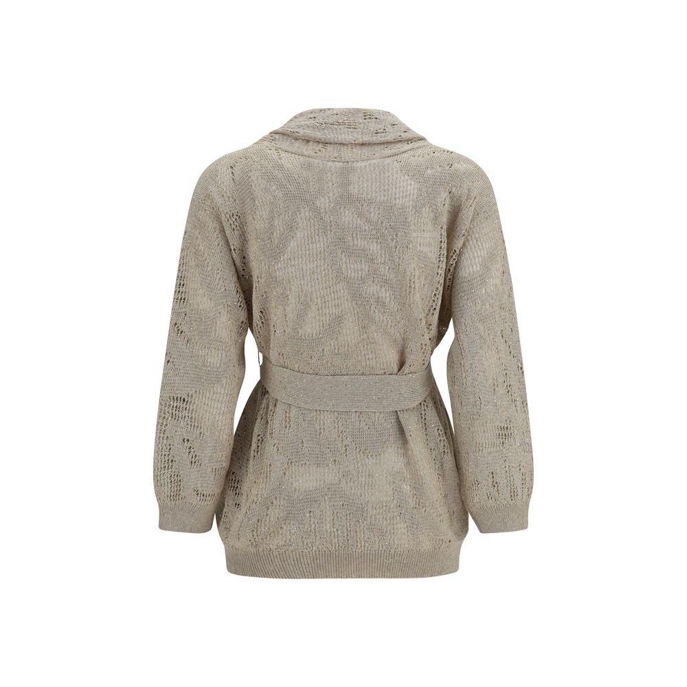 Brunello Cucinelli Beige Linen Cardigan