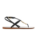 Fendi Black Leather Flat Sandals