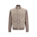 Brunello Cucinelli Beige Calf Leather Bos Taurus Full-Length Jacket