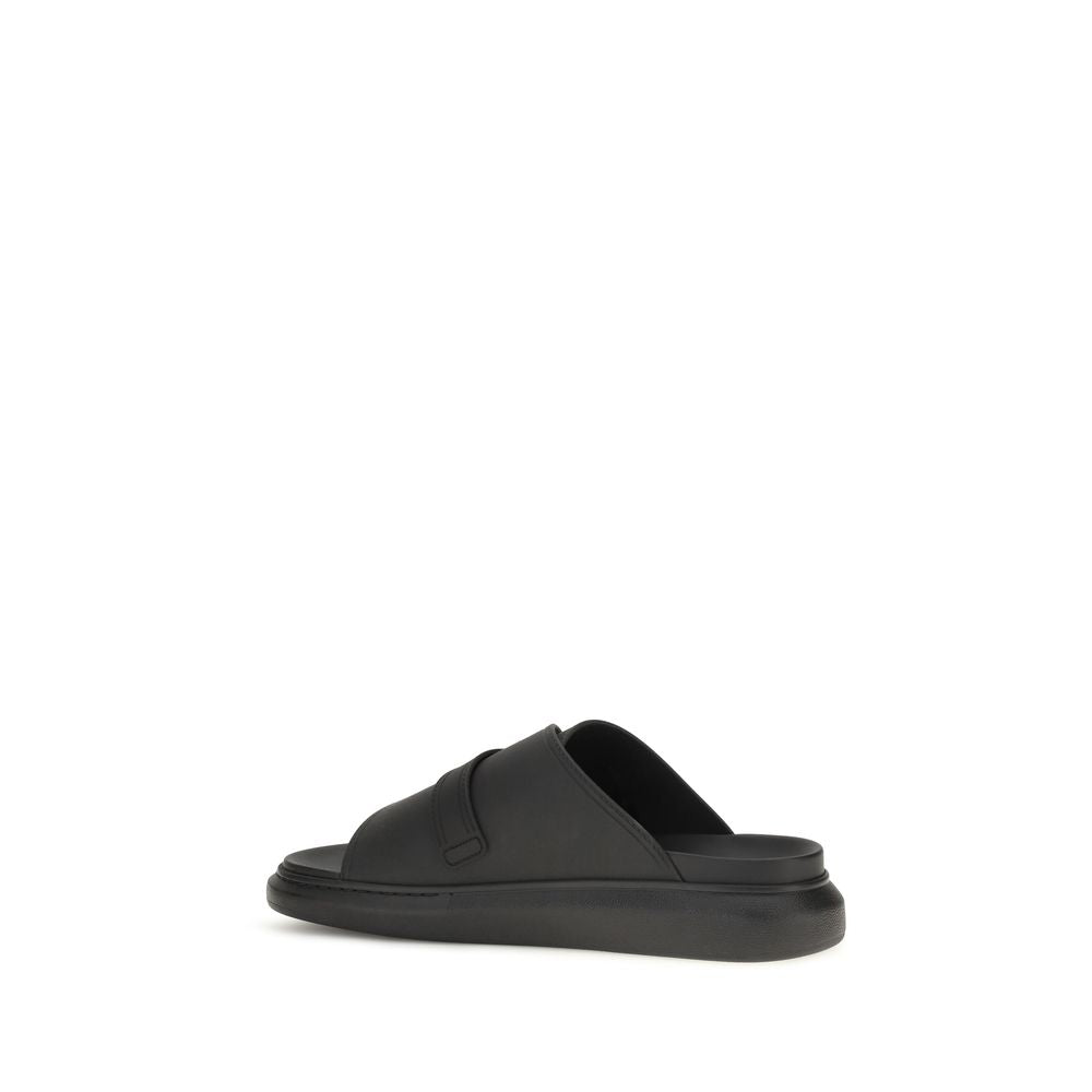 Alexander McQueen Black Polyurethane Sandals