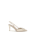 Valentino Garavani Beige Calf Leather Bos Taurus High Heel Pumps