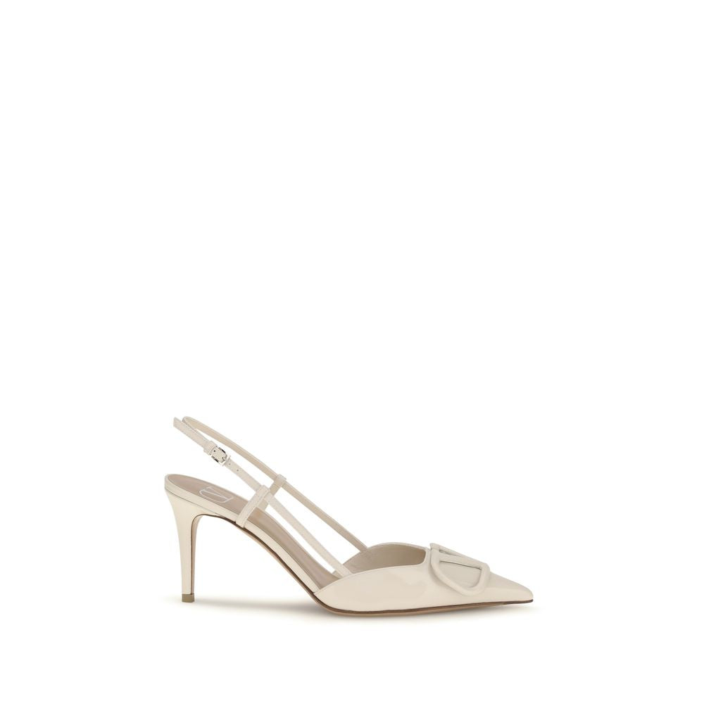 Valentino Garavani Beige Calf Leather Bos Taurus High Heel Pumps