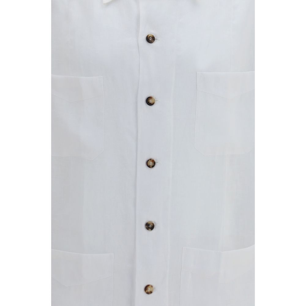 Brunello Cucinelli White Linen Shirt