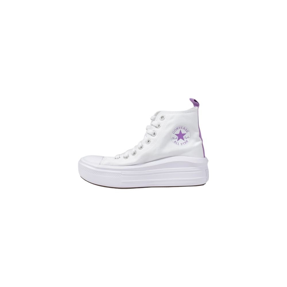 Converse White Fabric Platform Sneakers