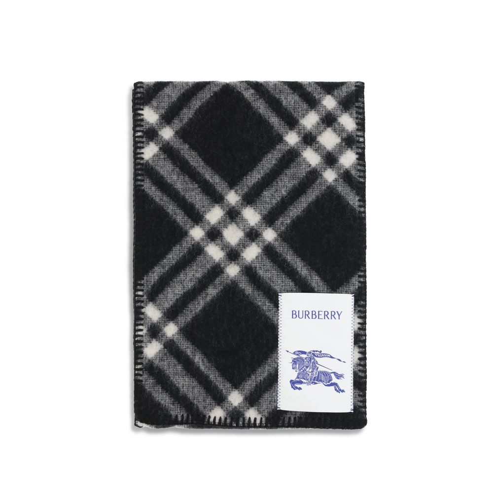 Burberry Black Wool Oves Aries Scarf