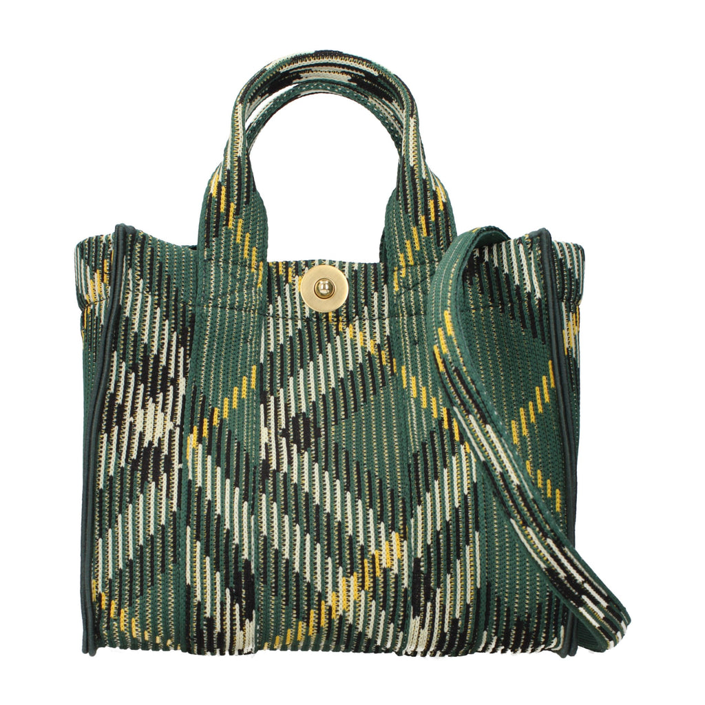 Burberry Green Fabric Handbag