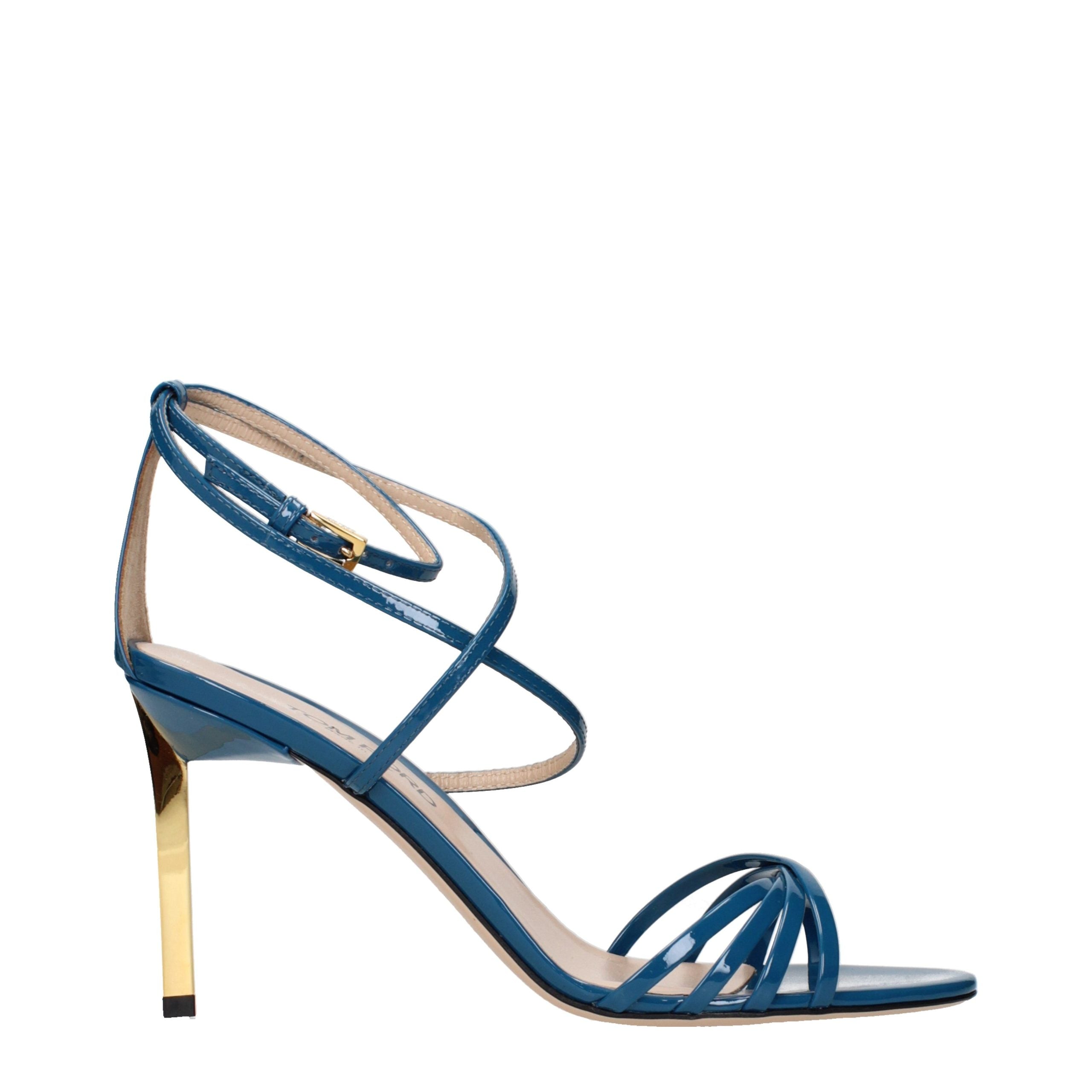 Tom Ford Blue Leather Stiletto Heel Sandals