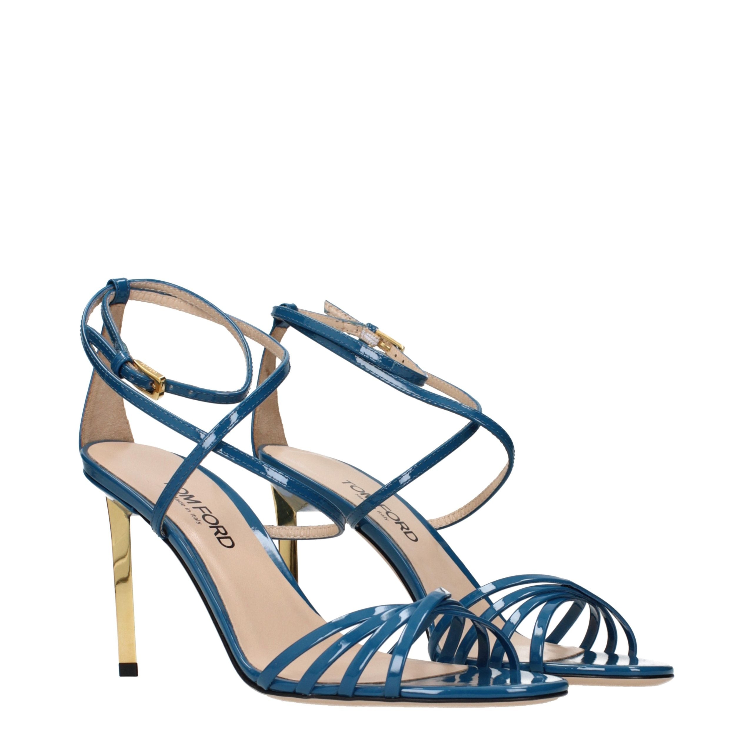 Tom Ford Blue Leather Stiletto Heel Sandals