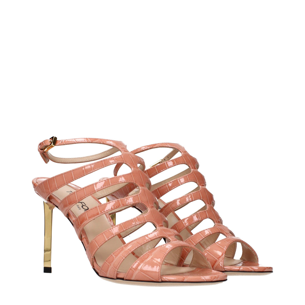 Tom Ford Pink Leather Stiletto Heel Sandals
