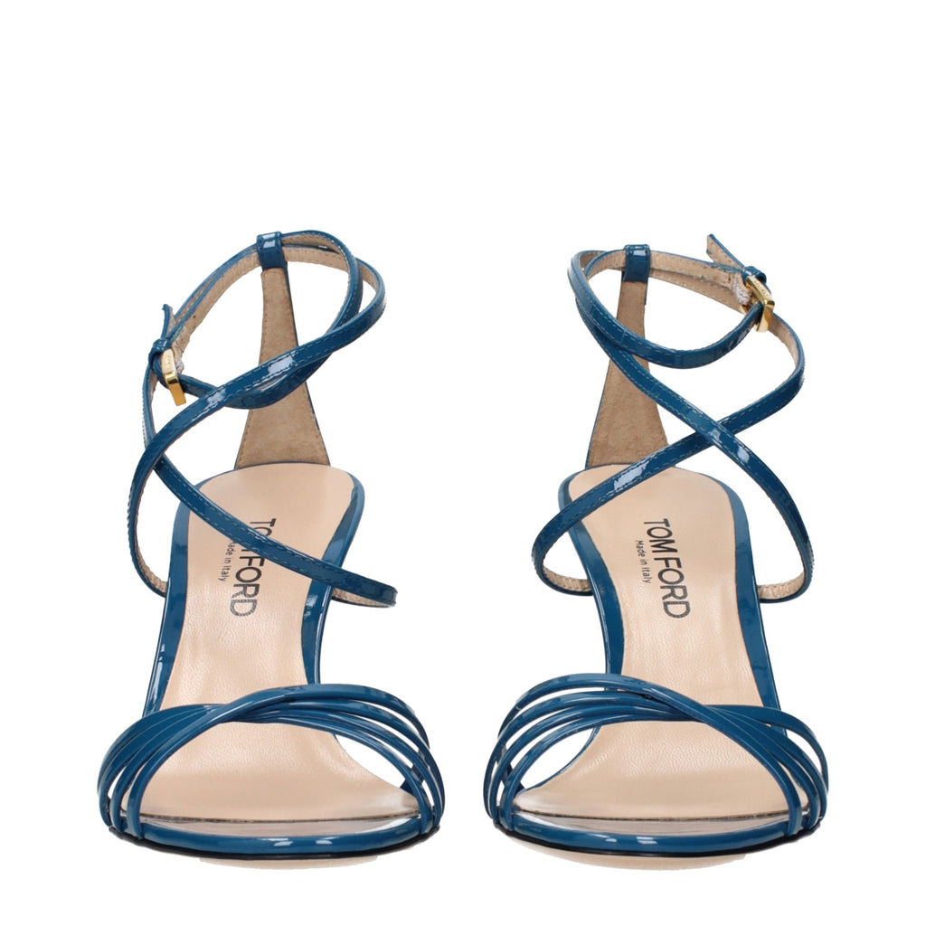 Tom Ford Blue Leather Stiletto Heel Sandals