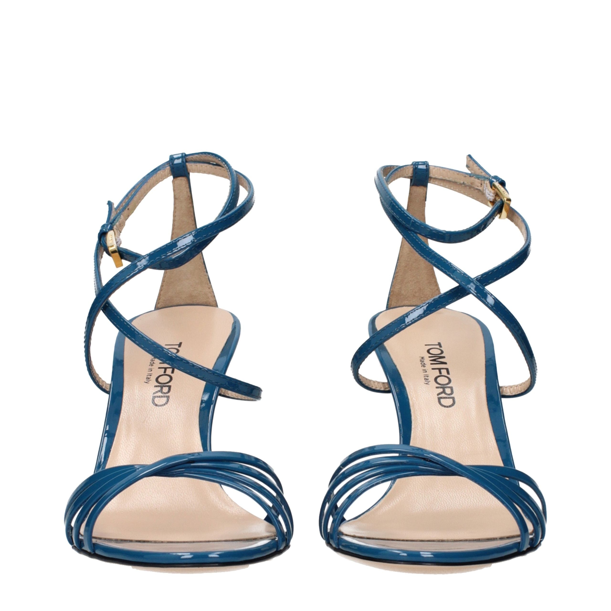 Tom Ford Blue Leather Stiletto Heel Sandals