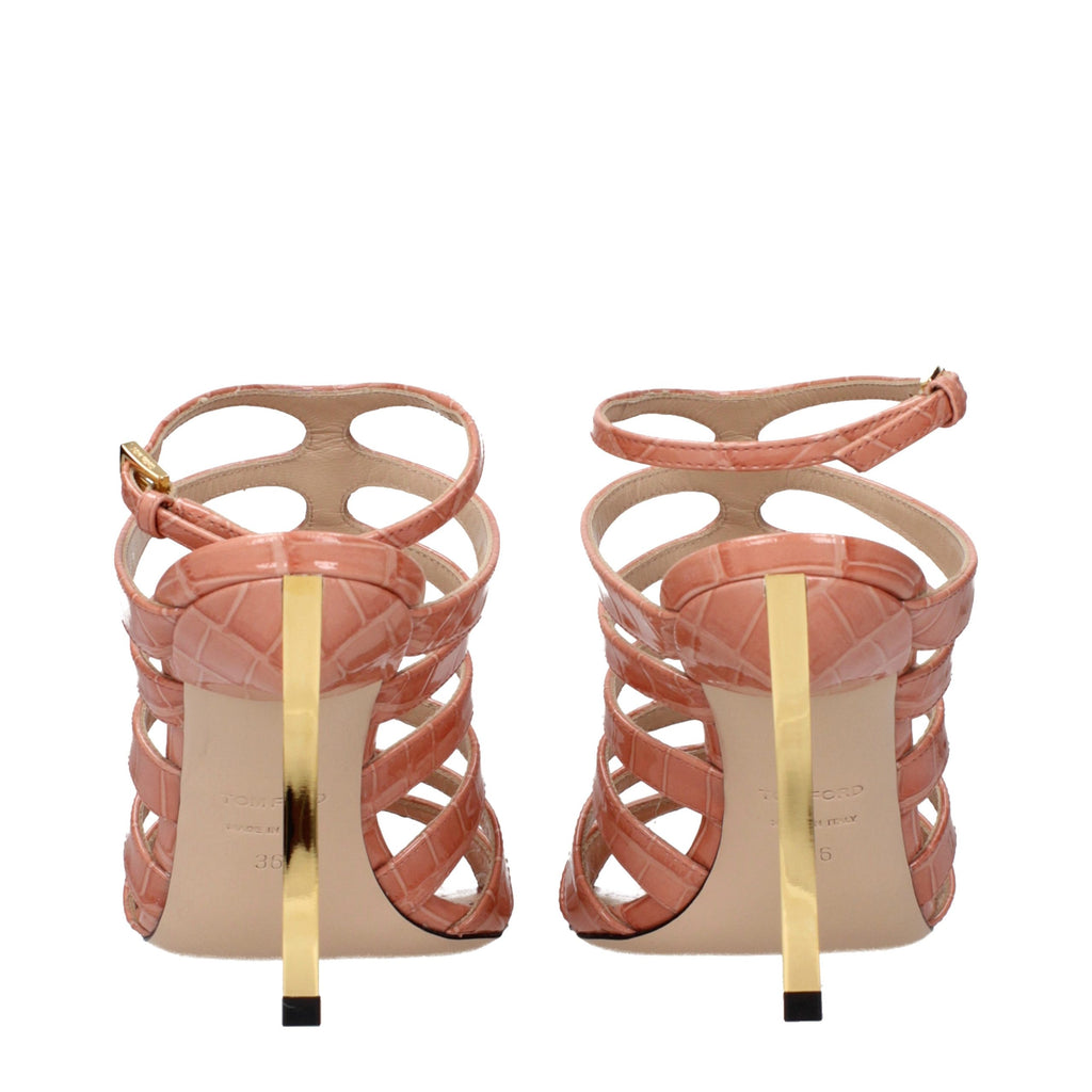 Tom Ford Pink Leather Stiletto Heel Sandals