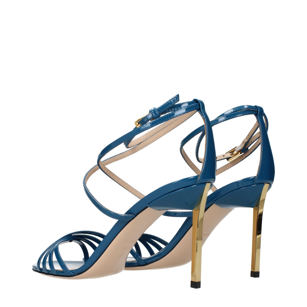 Tom Ford Blue Leather Stiletto Heel Sandals