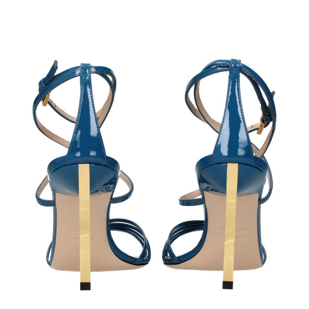 Tom Ford Blue Leather Stiletto Heel Sandals