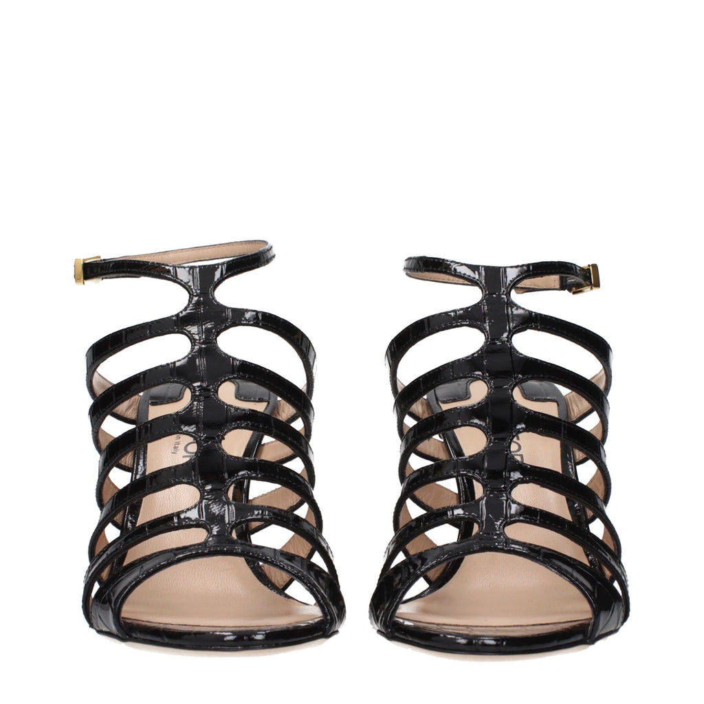 Tom Ford Black Leather Stiletto Heel Sandals