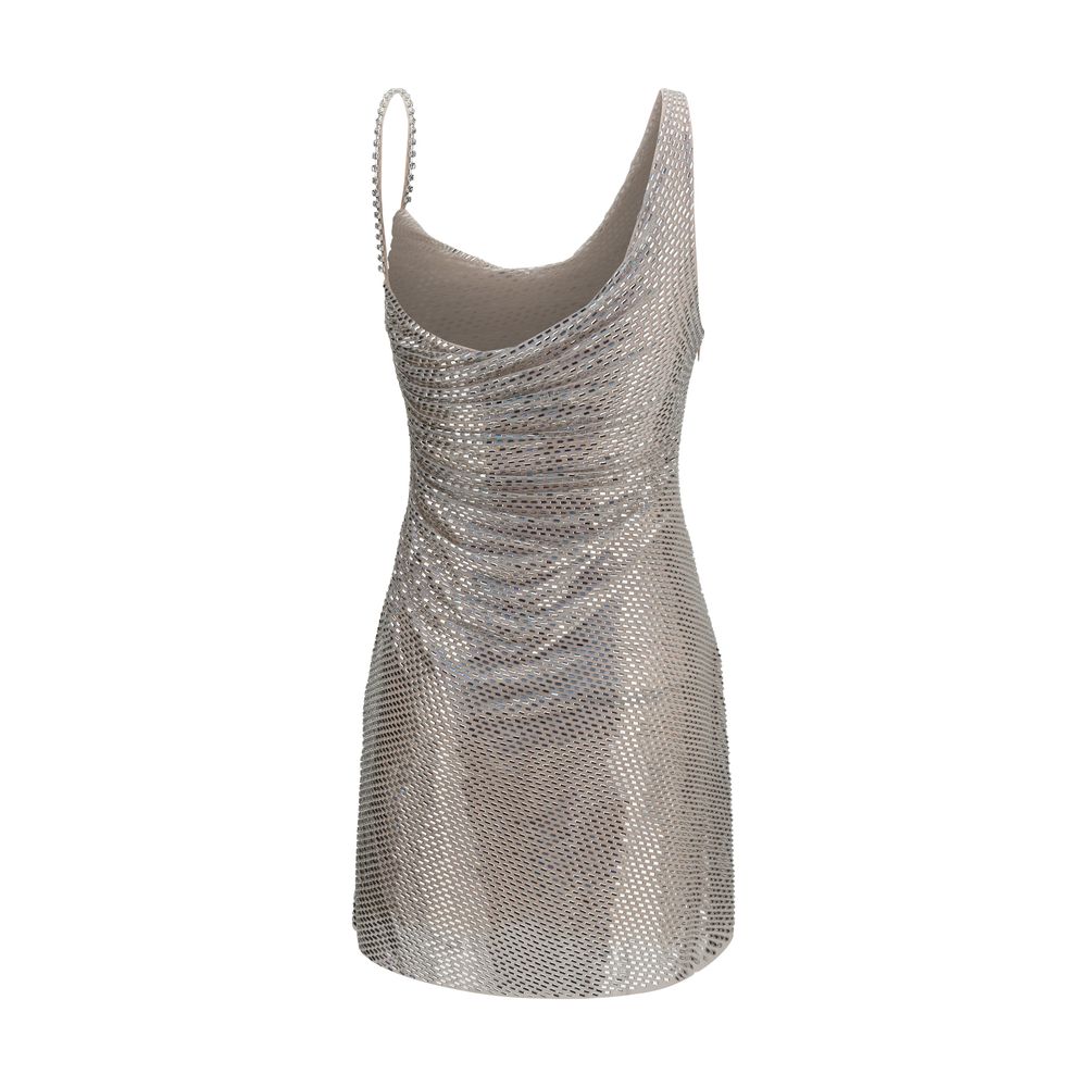 Self-Portrait Silver Polyester Cocktail Dress