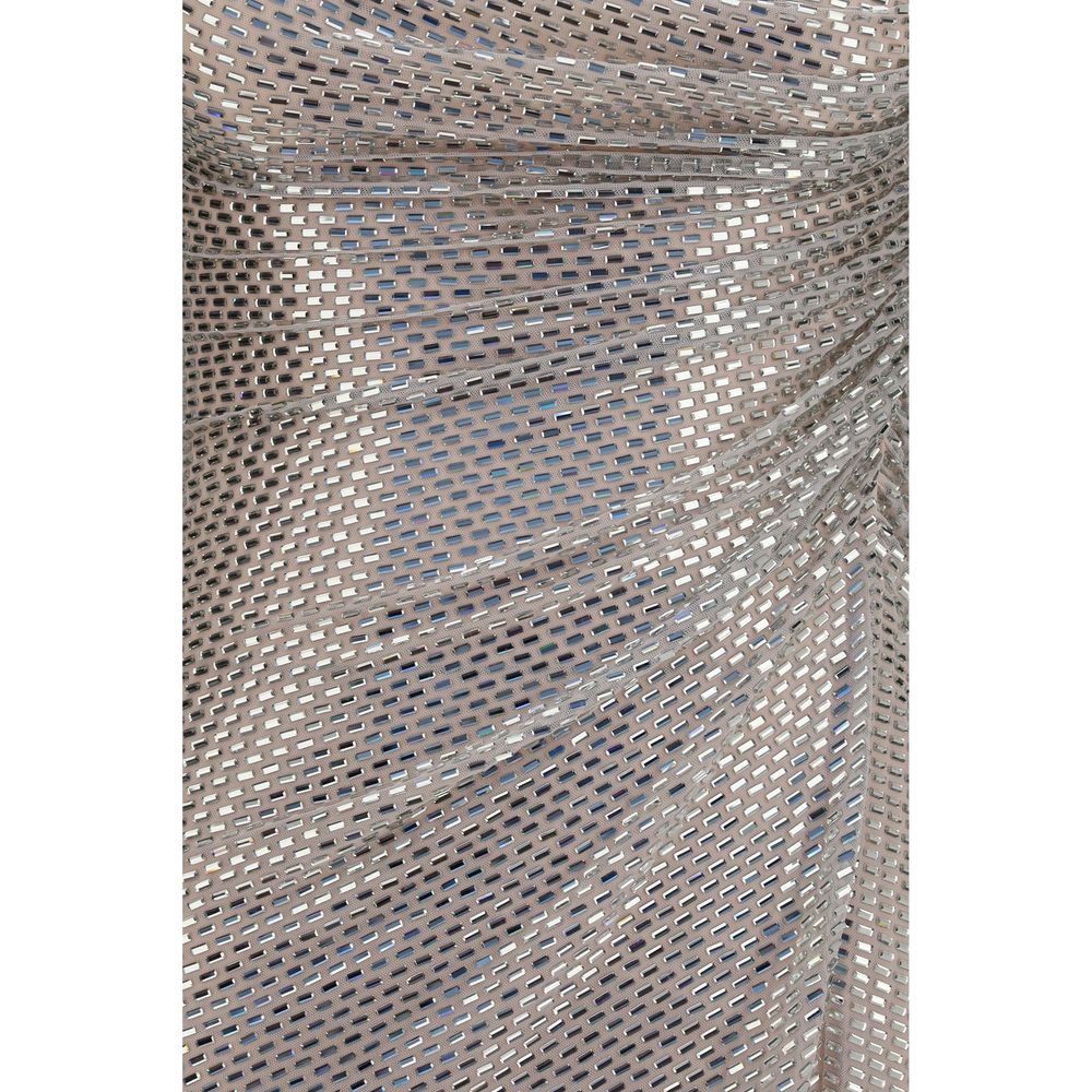 Self-Portrait Silver Polyester Cocktail Dress