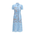 Self-Portrait Blue Polyester Casual Dress