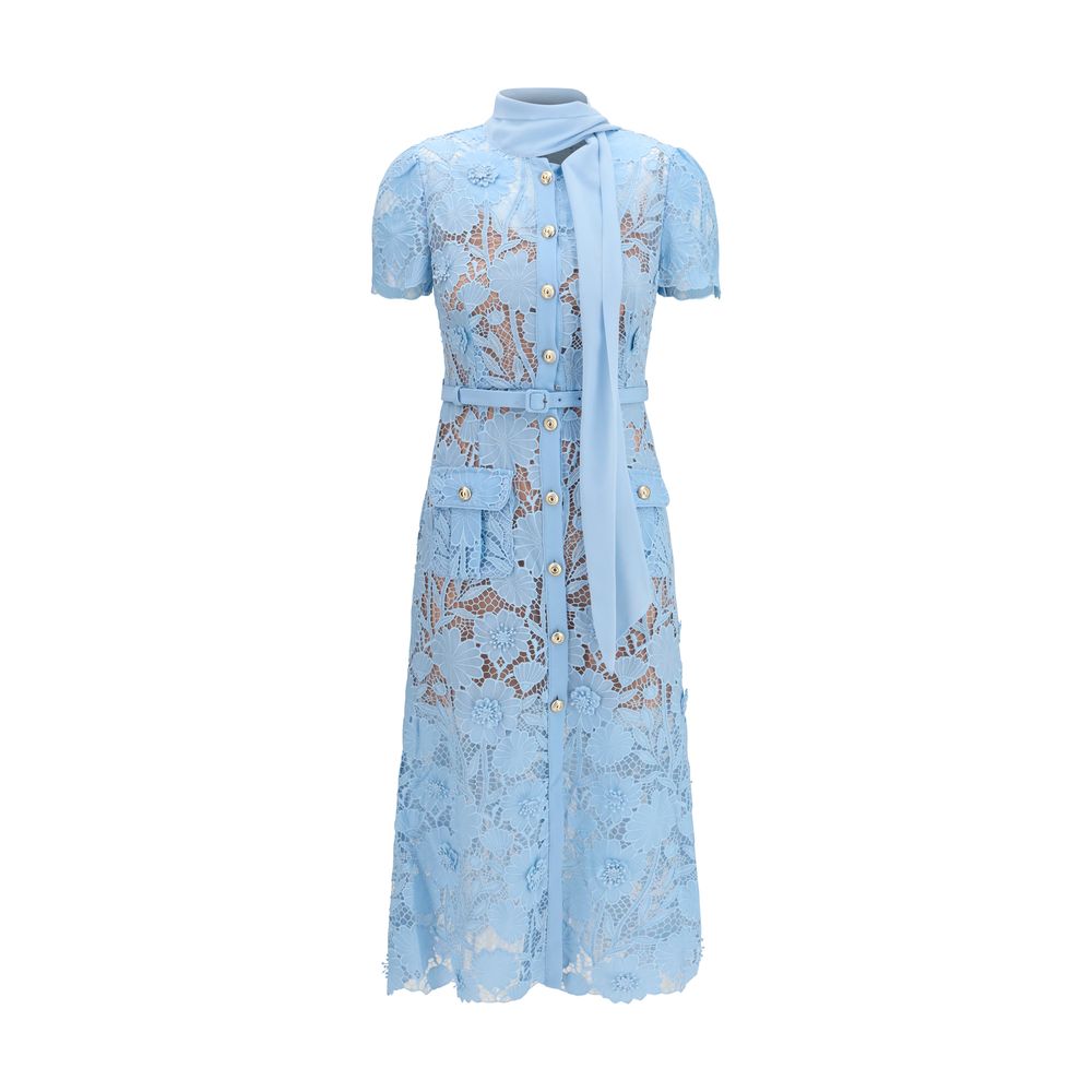 Self-Portrait Blue Polyester Casual Dress