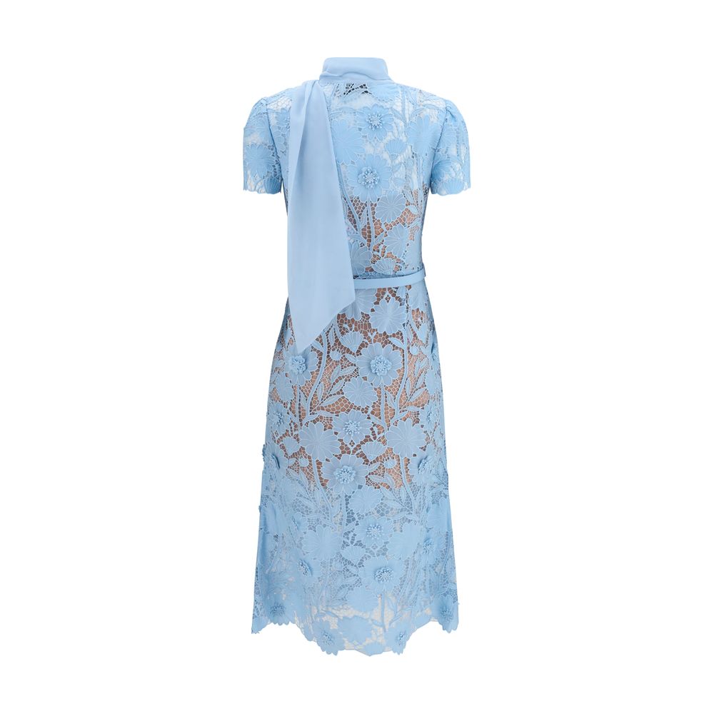 Self-Portrait Blue Polyester Casual Dress