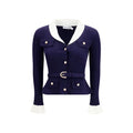 Self-Portrait Blue Polyamide Cardigan