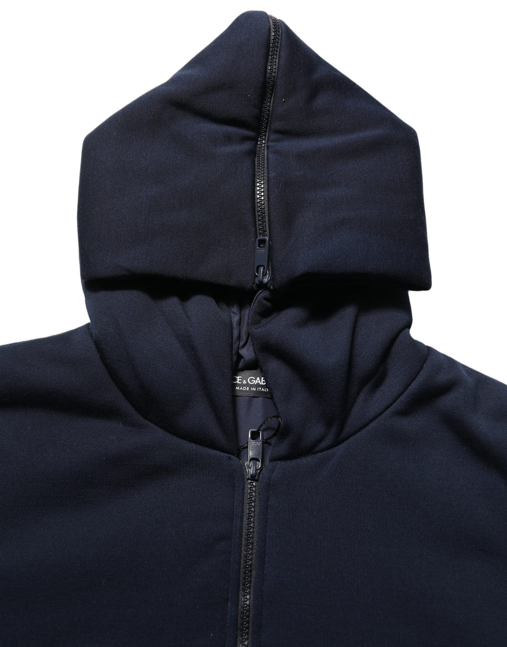 Dolce & Gabbana Black Cotton Full Zip Hooded Bomber Jacket