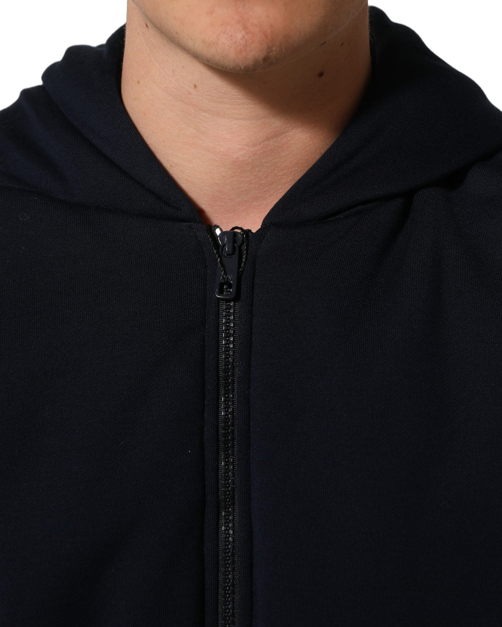 Dolce & Gabbana Black Cotton Full Zip Hooded Bomber Jacket