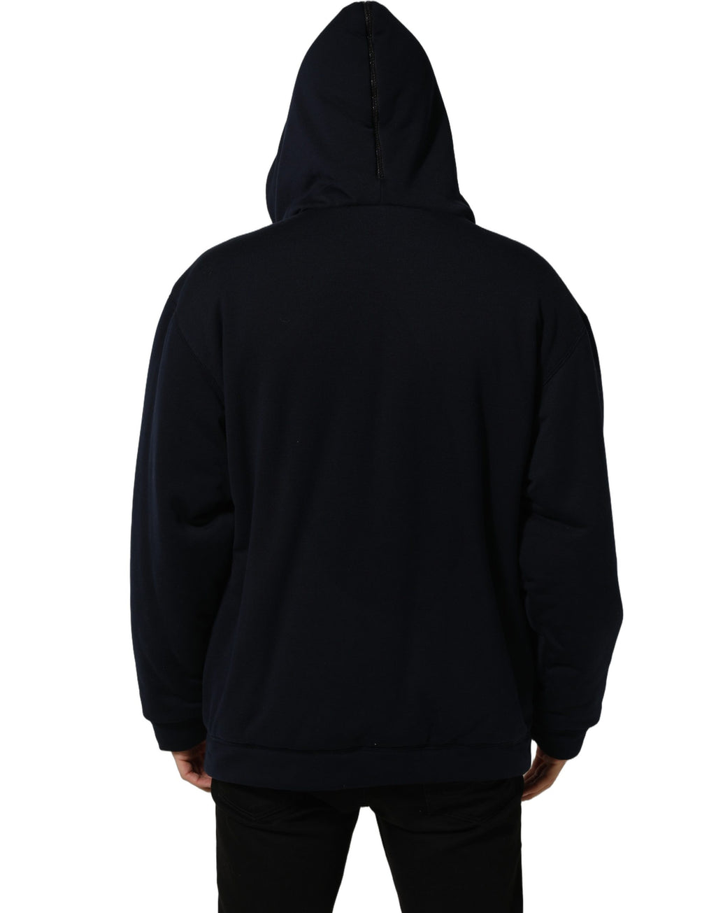 Dolce & Gabbana Black Cotton Full Zip Hooded Bomber Jacket