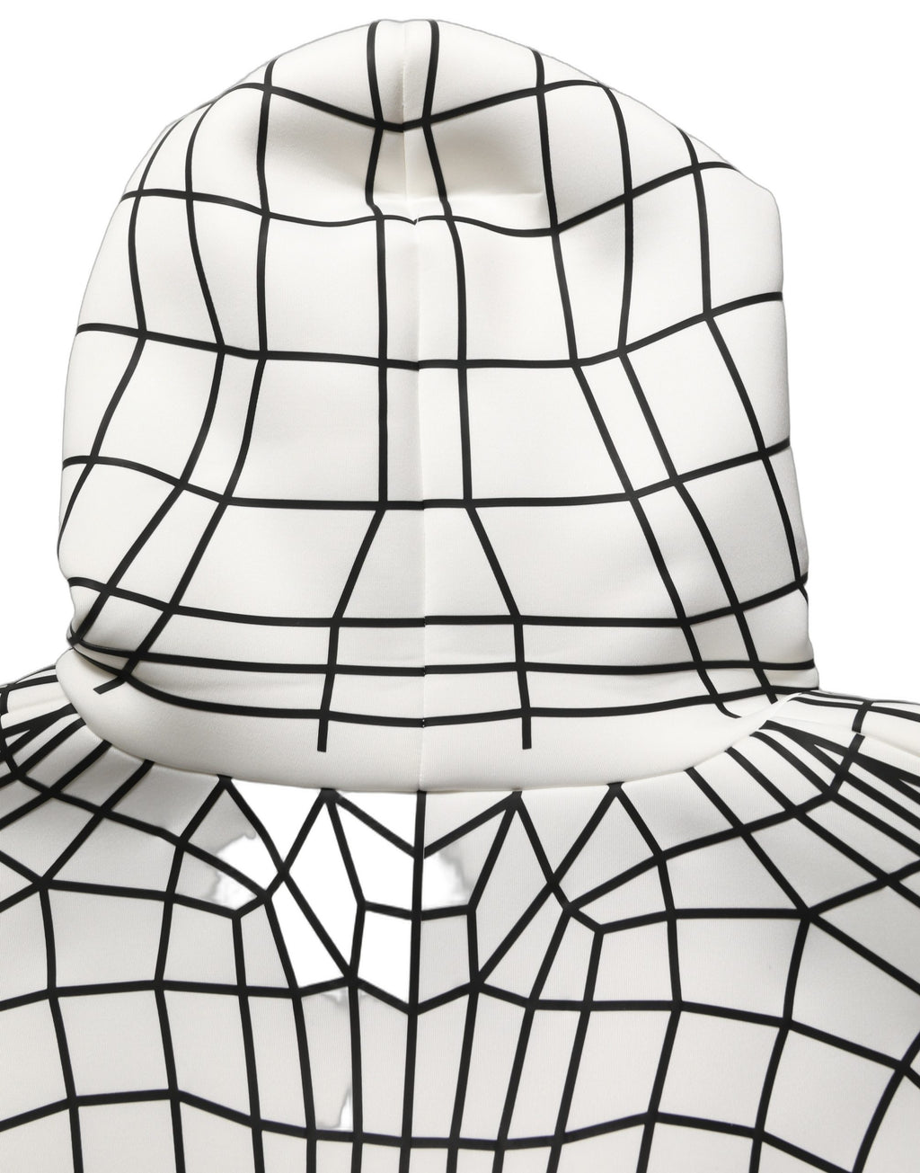 Dolce & Gabbana White Black WarpGrid Pattern Hoodie Sweater