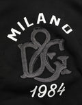 Dolce & Gabbana Black Cotton Milano1984 Print Hoodie Sweater