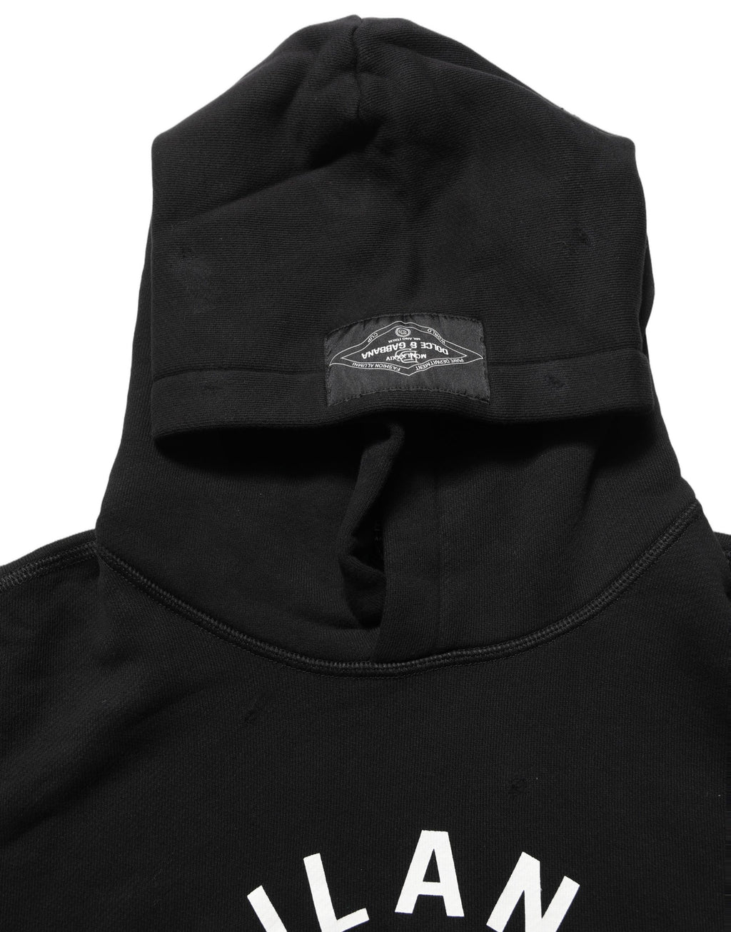 Dolce & Gabbana Black Cotton Milano1984 Print Hoodie Sweater