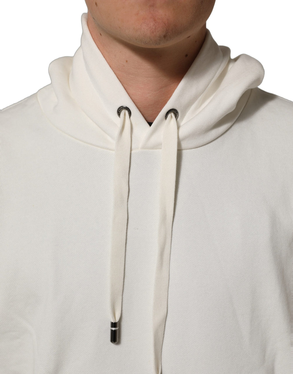 Dolce & Gabbana White Logo Hooded PulloverSweatshirt Sweater