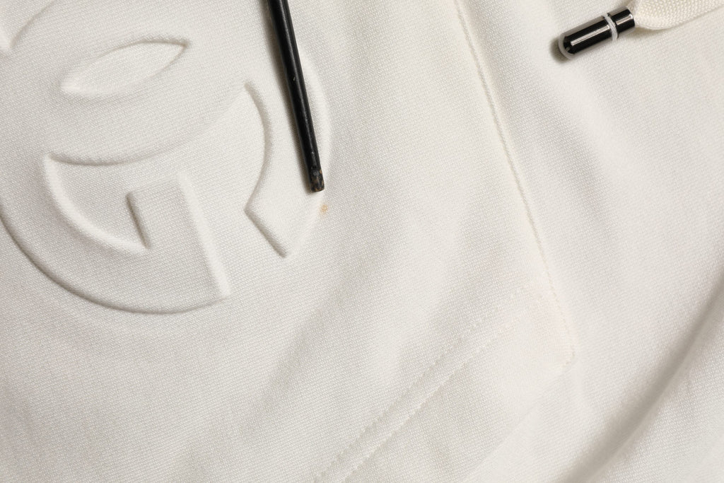 Dolce & Gabbana White Logo Hooded PulloverSweatshirt Sweater